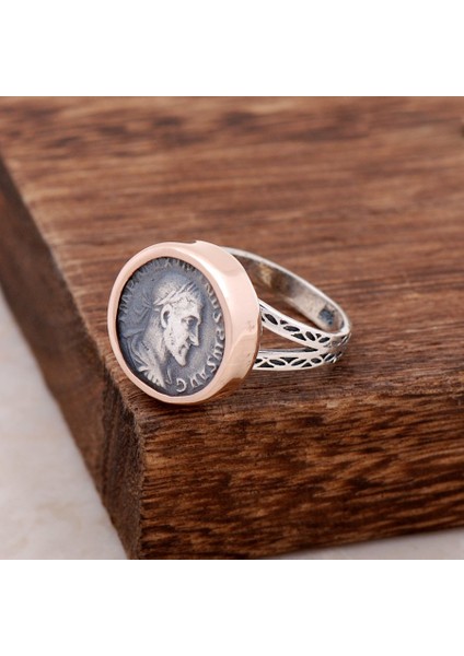 Antik Para Tasarımlı Elişi Gümüş Yüzük 2574