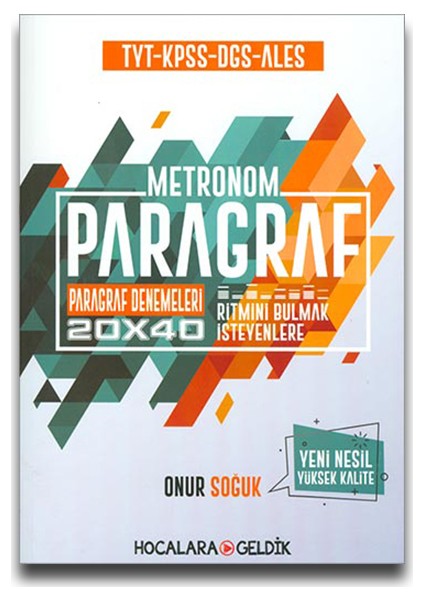 Hocalara Geldik TYT - KPSS - DGS - ALES 20 x 40 Metronom Paragraf Denemeleri