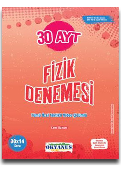 Okyanus Yayınları AYT 30 Fizik Denemesi