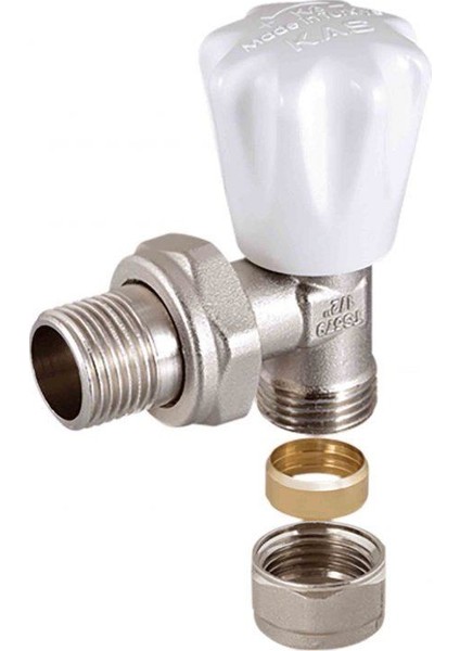 1/2" Köşe Radyatör Vanası Bakır Boru Bağlantılı (KV3)