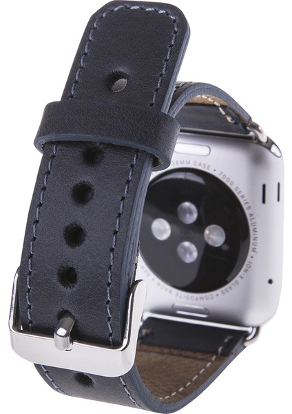 Apple Watch Uyumlu Deri Saat Kordonu 42 mm - Cz01 Lacivert modelleri