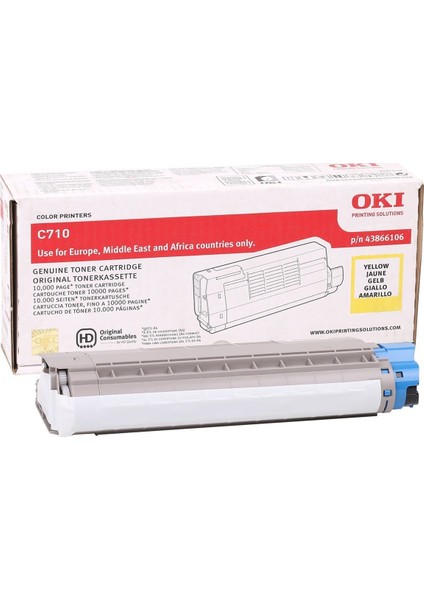 Oki Toner C710-C711 (44318621) Sarı 11,5K