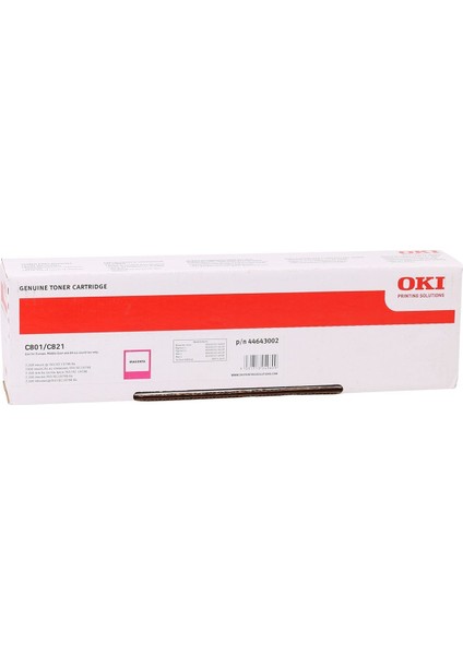 Toner C801-C821 (44643006) Kırmızı 7,3K