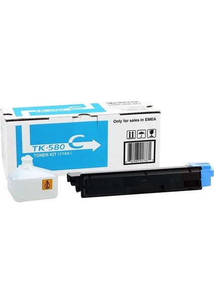 Kyocera Mita TK-580 Mavi Toner FS-C5150dn-P6021Cdn (1T02KTCNL0) (2.8K)