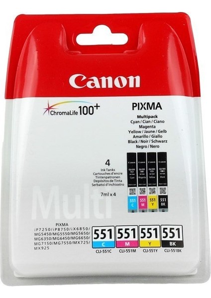 CAN20032 (CLI-551) CMY-BK Kartuş Set (IP7250-MG5450-MG6350)