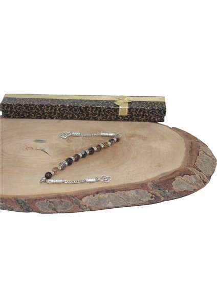 8 Mm Damarlı Akik Zaza Tesbih Kazaz Uçlu Zaza Tespih Rdt2403