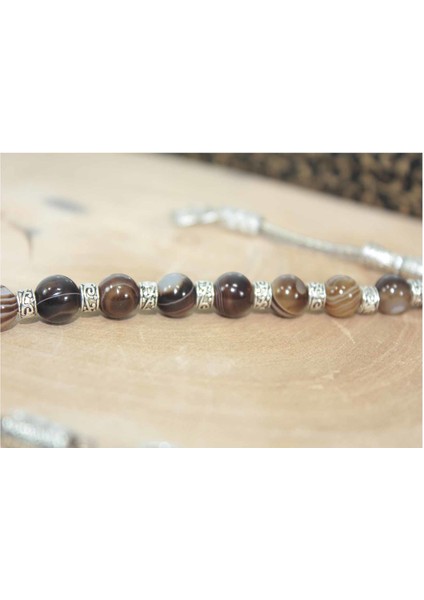 8 Mm Damarlı Akik Zaza Tesbih Kazaz Uçlu Zaza Tespih Rdt2403 modelleri