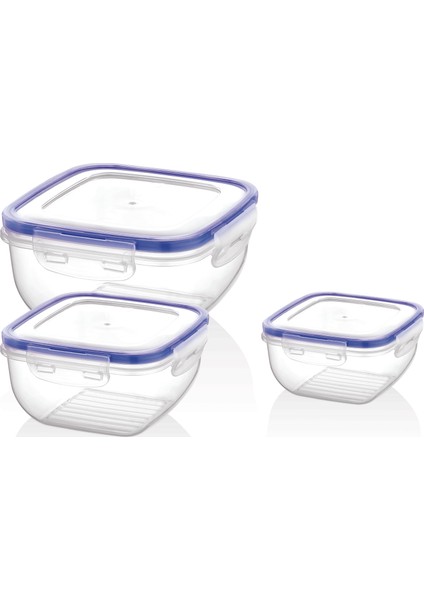 Kare Saklama Kabı 3'lü Set (Küçük) BG511