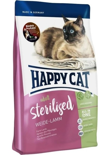 Happy Cat Sterilised Wide Lamm Kuzulu Kısır Kedi Maması 10 Kg