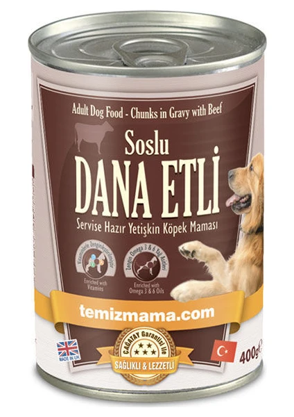 Soslu Dana Etli Yaş Yetişkin Köpek Maması 400 Gr