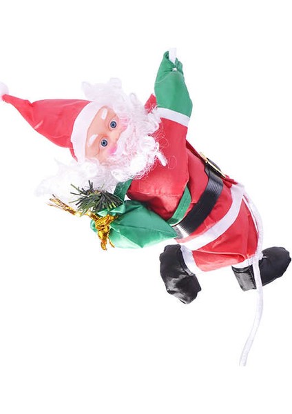 İpe Asılı Tırmanan Noel Baba Tavan Süsü_Tekli_50cm