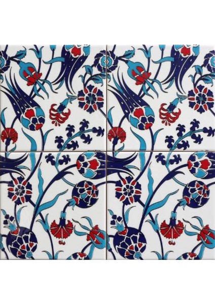20x20 Cm SP 105 Lale Çiçek Desen Kütahya İznik Çini Karo fiyatları
