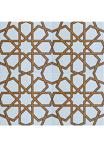 20x20 Cm SP 89-v Sarı Beyaz Türkmen Yıldızı Çini Karo fiyatları