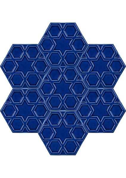 15x17 Cm Rölyefli Yıldız Kobalt Altıgen Seramik fiyatları