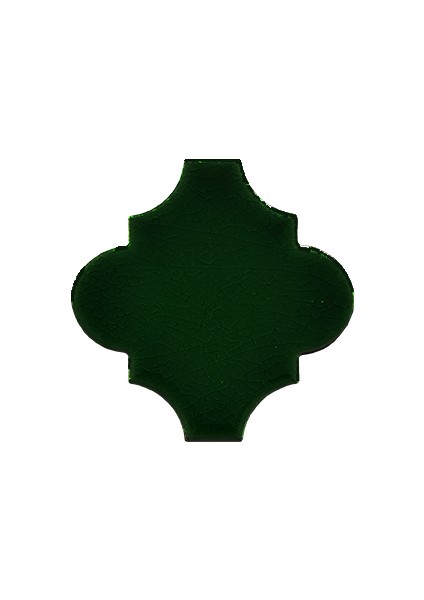 12x12 Ottoman Düz Arabesk Yeşil Çini