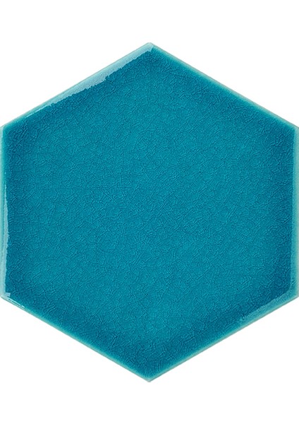 15x17 Cm Düz Turkuaz Altıgen Seramik