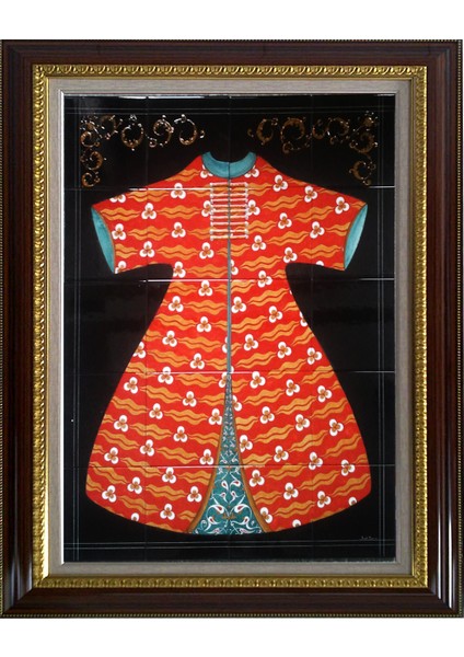 80x100 Cm ED 680 Kırmızı Cintemani Kaftan Çini Pano