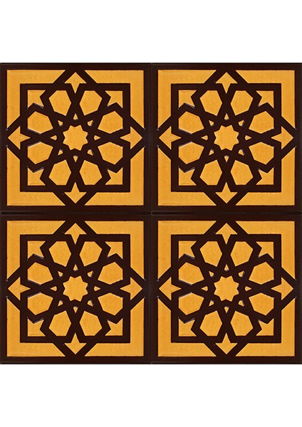 20x20 Cm SP 101 Kahve Türk Yıldızı Kütahya İznik Çini Karo fiyatları
