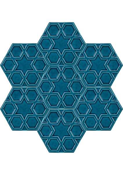 15x17 Cm Rölyefli Yıldız Turkuaz Altıgen Seramik fiyatları