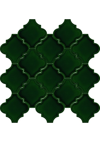 12x12 Ottoman Rölyefli Arabesk Yeşil Çini