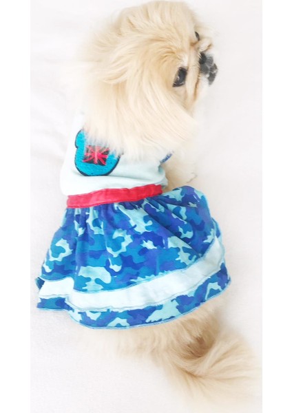 Teddy Blue Köpek Elbisesi Köpek Kıyafeti