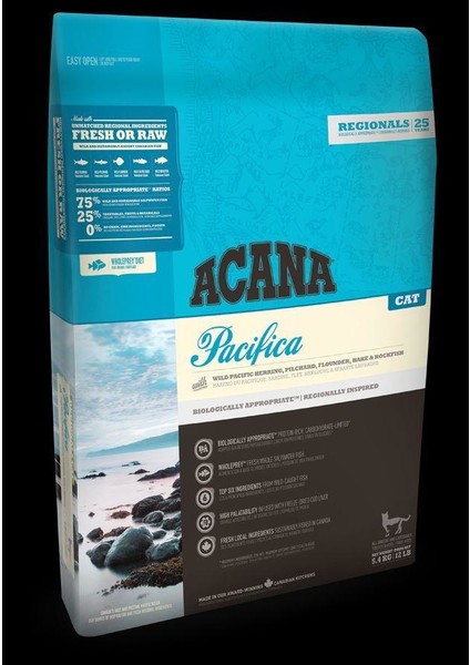 Pacifica Cat Balıklı Tahılsız Kedi Maması 2 kg Açık