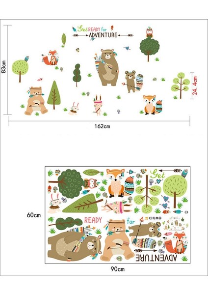 Sevimli Orman Hayvanları Bebek ve Çocuk Odası Dekoru indirimleri