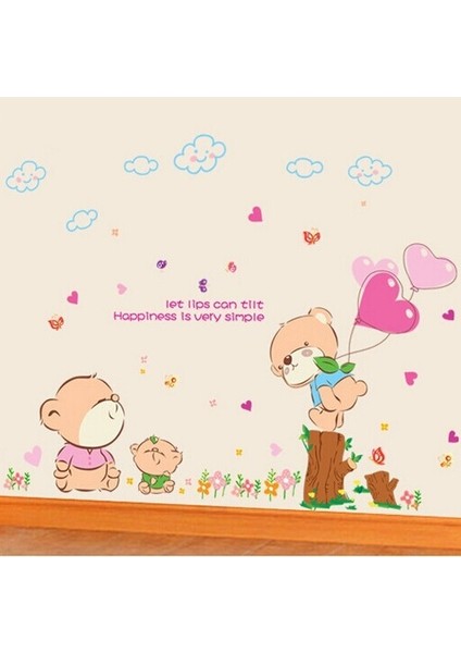 Kalpler ve Sevimli Ayıcıklar Bebek ve Çocuk Odası Dekorasyonu Duvar Dekoru