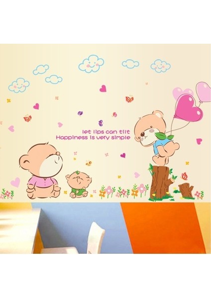 Kalpler ve Sevimli Ayıcıklar Bebek ve Çocuk Odası Dekorasyonu Duvar Dekoru modelleri