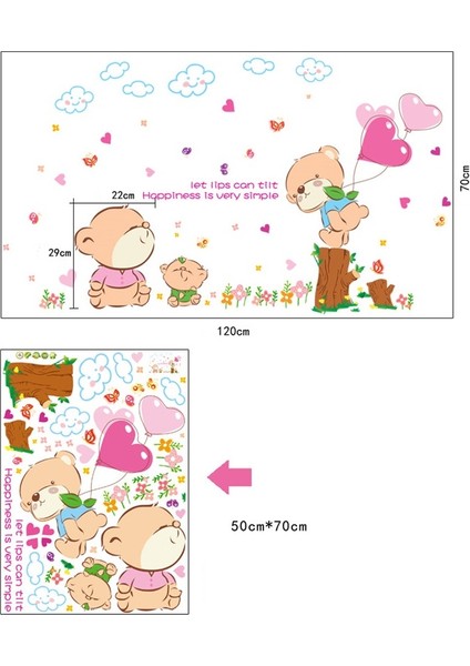 Kalpler ve Sevimli Ayıcıklar Bebek ve Çocuk Odası Dekorasyonu Duvar Dekoru indirimleri