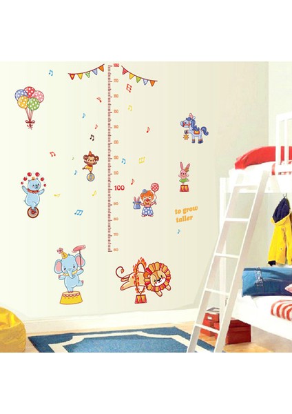 Sevimli Sirk Hayvanları Boy Ölçen Bebek ve Çocuk Odası Dekoru fiyatları