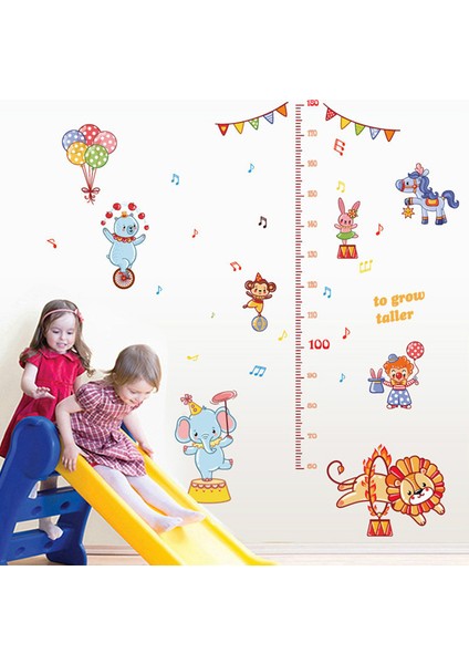 Sevimli Sirk Hayvanları Boy Ölçen Bebek ve Çocuk Odası Dekoru fırsatları