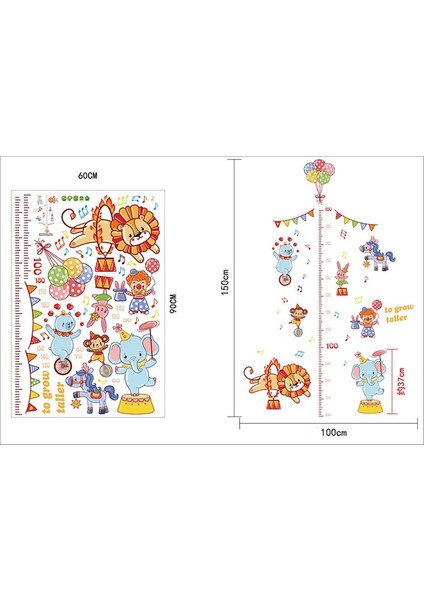 Sevimli Sirk Hayvanları Boy Ölçen Bebek ve Çocuk Odası Dekoru indirimleri