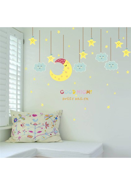 Aydede ve Bulutlar Bebek ve Çocuk Odası Dekorasyonu Duvar Sticker