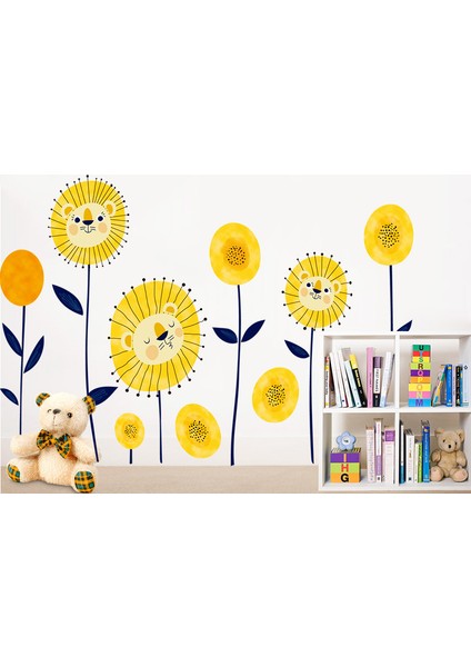 Ayıcıklı Ayçiçekleri Bebek ve Çocuk Odası Duvar Dekoru Sticker