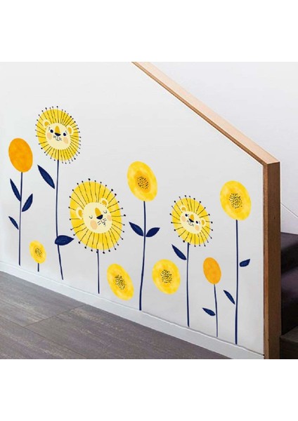 Ayıcıklı Ayçiçekleri Bebek ve Çocuk Odası Duvar Dekoru Sticker