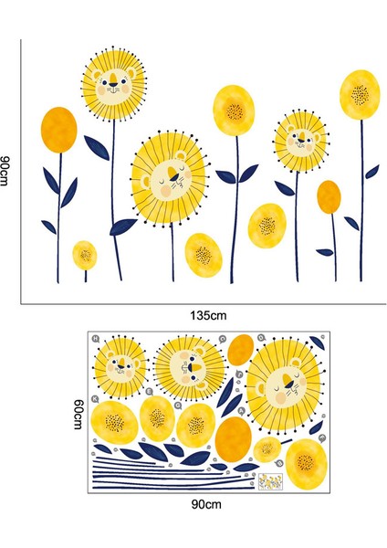 Ayıcıklı Ayçiçekleri Bebek ve Çocuk Odası Duvar Dekoru Sticker