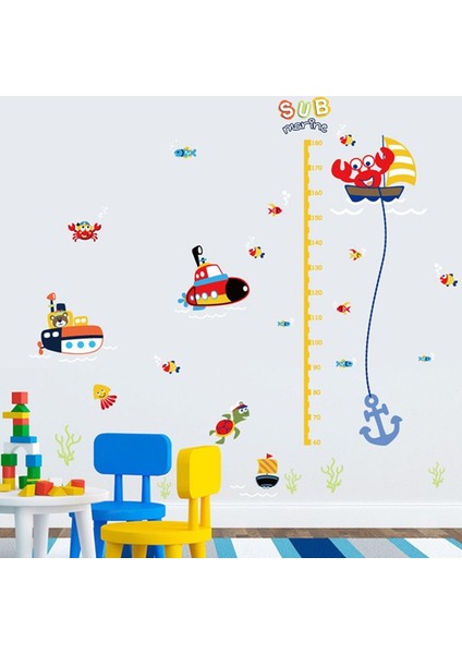 Denizaltı Bebek ve Çocuk Odası Boy Ölçen Duvar Dekoru Sticker fiyatları