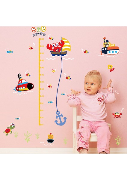 Denizaltı Bebek ve Çocuk Odası Boy Ölçen Duvar Dekoru Sticker modelleri