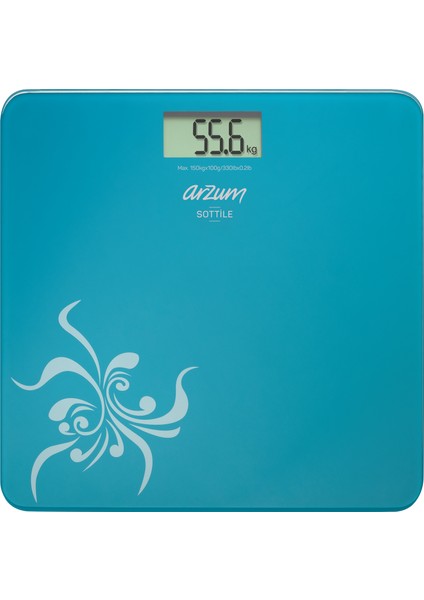 AR 550 Sottile Dijital Cam Banyo Baskülü Mavi