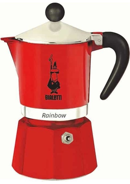 Rainbow 3 Cup Rossa Moka Pot