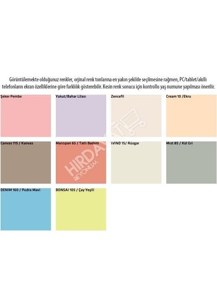 Plastik İç Cephe 10 KG+Fawori Tavan Boya3,5 KG+Boya Seti modelleri