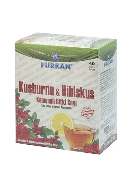 KuşburnuHibiskus Karışımlı Bitki Çayı 40 Lı