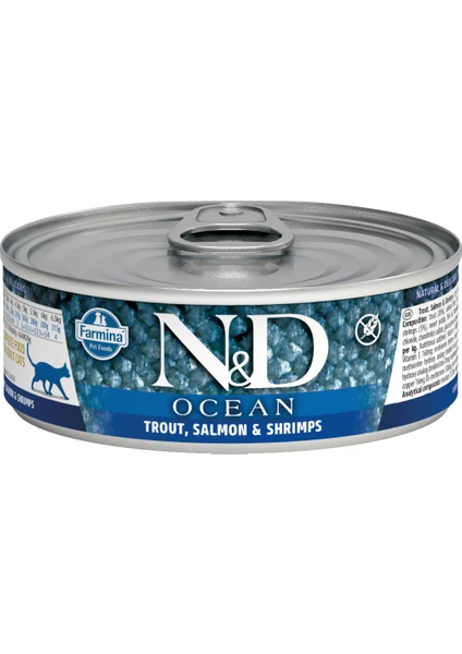 Ocean ,Somon,Tuna Yetişkin Kedi Konservesi  80 gr