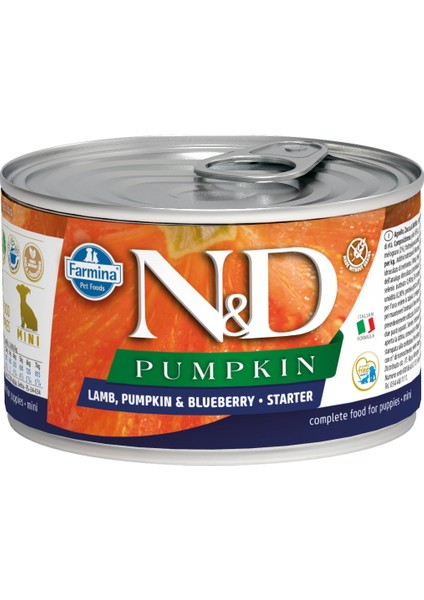 Balkabağı & Y.Mersini&Kuzu Starter Köpek Knsrv 140gr(12 Adet)