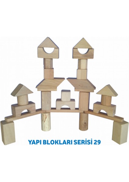 Ahşap Yapı Blokları 64 Parça