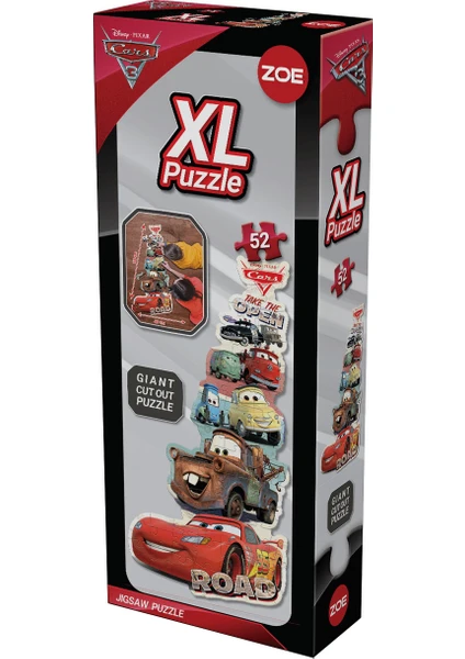 Lisanslı Cars Puzzle Arabalar XL Dev Puzzle 1 Metre