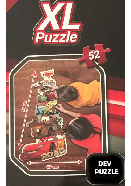 Lisanslı Cars Puzzle Arabalar XL Dev Puzzle 1 Metre