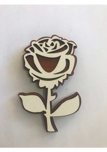 Ahşap Gül Buzdolabı Süsü Magnet
