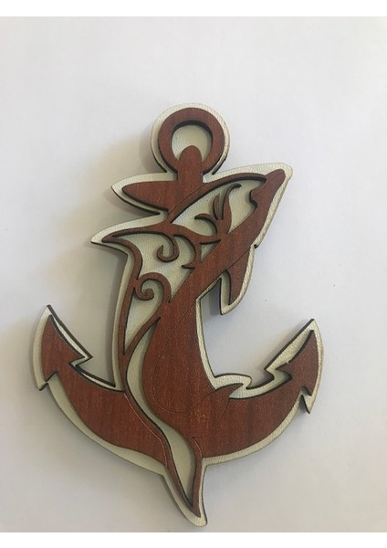 Ahşap Çapa Yunus Buzdolabı Süsü Magnet